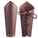 Maxbell Leather Gauntlet Unisex Arm Guard Medieval Bracer Costume Props Brown
