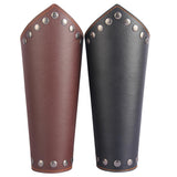 Maxbell Leather Gauntlet Unisex Arm Guard Medieval Bracer Costume Props Brown