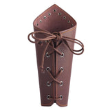 Maxbell Leather Gauntlet Unisex Arm Guard Medieval Bracer Costume Props Brown