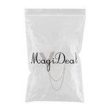 Maxbell Crystal V Brooch Tassel Chain Coat Suit Lapel Pin Shirt Stud Jewlery Gold