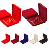 Maxbell Velvet Jewelry Set Box Tray Travel Necklace Storage Display Case Red