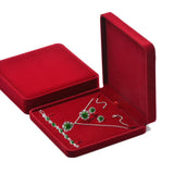 Maxbell Velvet Jewelry Set Box Tray Travel Necklace Storage Display Case Wine Red