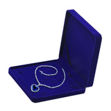 Maxbell Velvet Jewelry Set Box Tray Travel Necklace Storage Display Case Blue