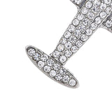 Maxbell Men Airplane Brooch Collar Pin Corsage Fashion Crystal Badge Jewelry Silver