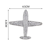 Maxbell Men Airplane Brooch Collar Pin Corsage Fashion Crystal Badge Jewelry Silver