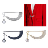 Maxbell Womens Crystal Pearl Cardigan Clip Sweater Brooch Scarf Coat Gown Gold