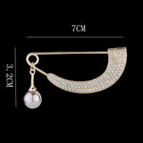 Maxbell Womens Crystal Pearl Cardigan Clip Sweater Brooch Scarf Coat Gown Gold