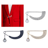 Maxbell Womens Crystal Pearl Cardigan Clip Sweater Brooch Scarf Coat Gown Gold