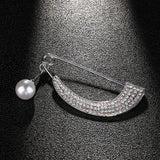 Maxbell Womens Crystal Pearl Cardigan Clip Sweater Brooch Scarf Coat Gown Silver