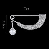 Maxbell Womens Crystal Pearl Cardigan Clip Sweater Brooch Scarf Coat Gown Silver