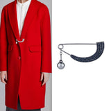 Maxbell Womens Crystal Pearl Cardigan Clip Sweater Brooch Scarf Coat Gown Gray
