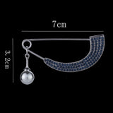 Maxbell Womens Crystal Pearl Cardigan Clip Sweater Brooch Scarf Coat Gown Gray