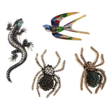 Maxbell Vintage Spider Dragonfly Animal Brooches Lady Crystal Brooch Pin Swallow1
