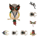 Maxbell Vintage Spider Dragonfly Animal Brooches Lady Crystal Brooch Pin Swallow1