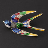 Maxbell Vintage Spider Dragonfly Animal Brooches Lady Crystal Brooch Pin Swallow1