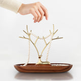 Maxbell Brass Deer Tree Jewelry Display Stand Bracelet Ring Necklace Jewelry Show