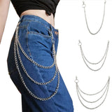 Unisex Metal Wallet Chain Jeans Biker Rocker Double Layered Necklace 1 Layer