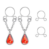 Maxbell 8Pcs Stainless Steel Charm Ring Non-piercing Clip On Adjustable