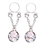 Maxbell 1 Pair Rhinestone Pearl Flower Nipple Ring Non Piercing Body Jewelry