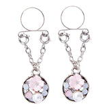 Maxbell 1 Pair Rhinestone Pearl Flower Nipple Ring Non Piercing Body Jewelry