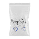 Maxbell 1 Pair Rhinestone Love Heart Nipple Ring Non Piercing Body Jewelry Blue