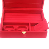 Maxbell Multifunctional Red Luxury Jewelry Display Box Bangle Rings Organizer Holder