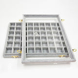 Maxbell Velvet Stackable Jewelry Display Tray Case for Jewellery Earrings Gray