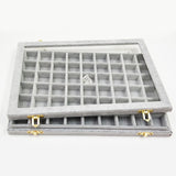 Maxbell Velvet Stackable Jewelry Display Tray Case for Jewellery Earrings Gray