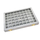 Maxbell Velvet Stackable Jewelry Display Tray Case for Jewellery Earrings Gray