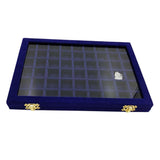 Maxbell Velvet Stackable Jewelry Display Tray Case for Jewellery Earrings Dark Blue