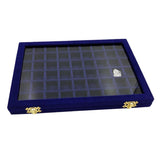 Maxbell Velvet Stackable Jewelry Display Tray Case for Jewellery Earrings Dark Blue