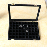 Maxbell Velvet Stackable Jewelry Display Tray Case for Jewellery Earrings Black