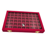 Maxbell Velvet Stackable Jewelry Display Tray Case for Jewellery Earrings Rose Red