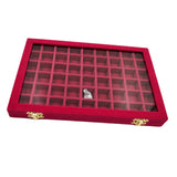 Maxbell Velvet Stackable Jewelry Display Tray Case for Jewellery Earrings Rose Red