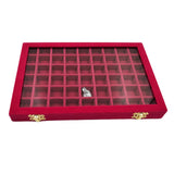 Maxbell Velvet Stackable Jewelry Display Tray Case for Jewellery Earrings Rose Red