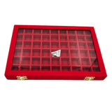 Maxbell Velvet Stackable Jewelry Display Tray Case for Jewellery Earrings Red