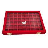 Maxbell Velvet Stackable Jewelry Display Tray Case for Jewellery Earrings Red