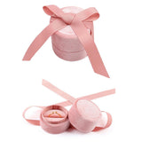 Maxbell Velvet Jewelry Box Bow Rings Necklaces Display Storage Holder L-Ring Pink