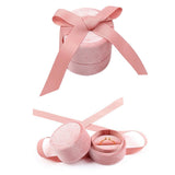 Maxbell Velvet Jewelry Box Bow Rings Necklaces Display Storage Holder L-Ring Pink