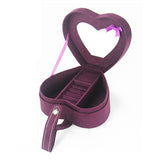 Maxbell Heart Velvet Jewelry Storage Box Ring Pendant Display Storage Case Purple