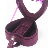 Maxbell Heart Velvet Jewelry Storage Box Ring Pendant Display Storage Case Purple