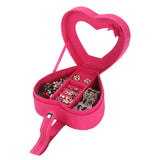 Maxbell Heart Velvet Jewelry Storage Box Ring Pendant Display Storage Case Rose Red