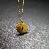 Maxbell Open Locket Necklace Engraved You Are My Sunshine Sunflower Golden