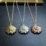 Maxbell Open Locket Necklace Engraved You Are My Sunshine Sunflower Golden