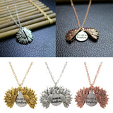Maxbell Open Locket Necklace Engraved You Are My Sunshine Sunflower Golden