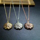 Maxbell Open Locket Necklace Engraved You Are My Sunshine Sunflower Rose Gold