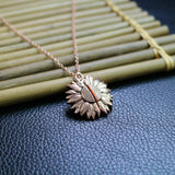 Maxbell Open Locket Necklace Engraved You Are My Sunshine Sunflower Rose Gold