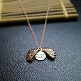 Maxbell Open Locket Necklace Engraved You Are My Sunshine Sunflower Rose Gold