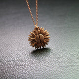 Maxbell Open Locket Necklace Engraved You Are My Sunshine Sunflower Rose Gold