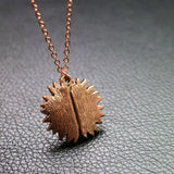 Maxbell Open Locket Necklace Engraved You Are My Sunshine Sunflower Rose Gold